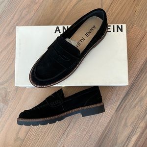 Anne Klein Emmylou Black Suede Loafer